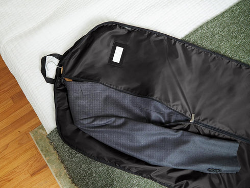 Covermates Keepsakes Deluxe Garment Bag Set - Premium Polyester, Full Length Zipper, ID Window, Black