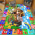 DINSUMRUG 5939.4 Tummy ABC Kids Rug for Playroom in Noah's Ark Animals Rug Baby Play Mat Alphabet Mat Shape Color