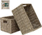 HOMESTEAD Seagrass Baskets with Built-in Handles for Storage, 13.5" x 8" Medium Rectangular Wicker Basket, 2 Packs