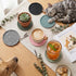Drinks(4 Pack, Coasters for Light Blue) Cute Aesthetic Pet Paw Design Silicone Cup Mat for Tabletop Protection