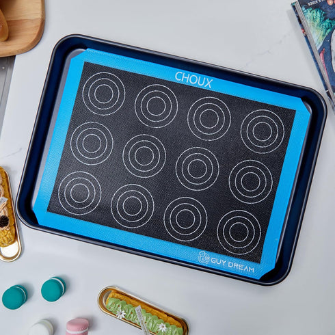 GUY DREAM Perforated Silicone Baking Mat 11-4/5" x 15-3/4" - 2PCs Choux Mat for Baking Cookie - Steaming Mesh For Half Size Cooking Sheet by GUY.DRE.MAT