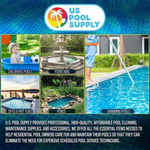 13" U.S. Pool Supply Pool Brush with Rubber Bristles and Squeegee Edge - Safe for Vinyl Liners, Ideal for Above-Ground