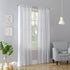 No. 918 Trevor Heathered Texture Semi-Sheer Tab Top Curtain, Single Panel, 40" x 84", White