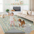 Girls,5x7 Green Floral Rug for Washable Botanical Bedroom Rug for Nursery, Playroom or Kids Room,Soft Non-Slip Carpet