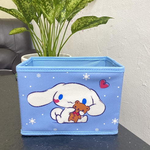 Kerr's Choice Collapsible Storage Bin, Kawaii Storage Box Blue Foldable Baskets for Office Desk Room Decor