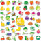 50 PCS Fruit & Vegetable Magnets, Adorable Magnetic Fruits Veggies Thick Fridge