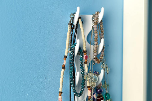 Multi-Functional Vertical Hooks, Made in The USA for Simple Organization (White)