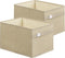 SONGMICS Extra Large Storage Baskets, Set of 2, 30L Fabric Storage Cubes, 15.7 x 11.8 x 9.8 Inches, Sand Beige