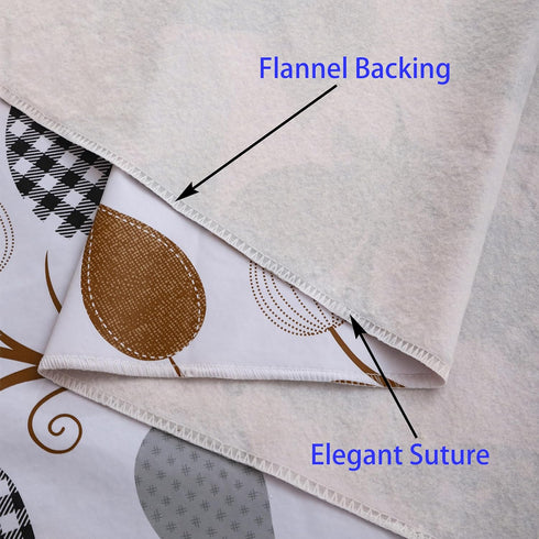 Heavy Duty Vinyl Tablecloth with Flannel Backing, Waterproof Oil-Proof Plastic Table Cover for Indoor/Outdoor (Leaves,