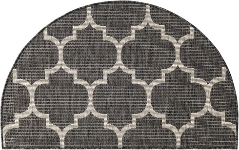 Unique Loom Outdoor Trellis Collection Area Rug (2' 7" x 4' 1" Hearth Black/Ivory) by Unique Loom