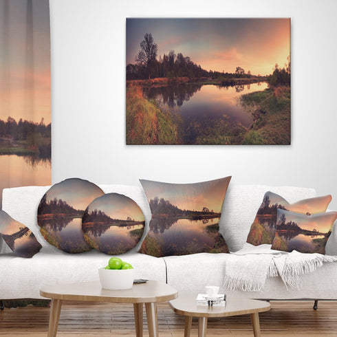 Designart Yellow Tinged Spring Mountains: Landscape Throw Living Room, Sofa, Pillow Insert + Cushion Cover