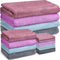 Preboun 12 Pcs Bath Towels and Washcloths 4 Sets Microfiber Bathroom Beach