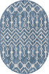 Unique Loom Outdoor Trellis Collection Area Rug - Tribal Trellis (2' 2" x 3' 1" Oval, Blue/ Ivory) by Unique Loom