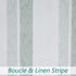 Central Park Sage White Stripe French Door Curtain Panels, 50"x72"x2 Boucle Linen Texture Sheer Drapes with Tieback