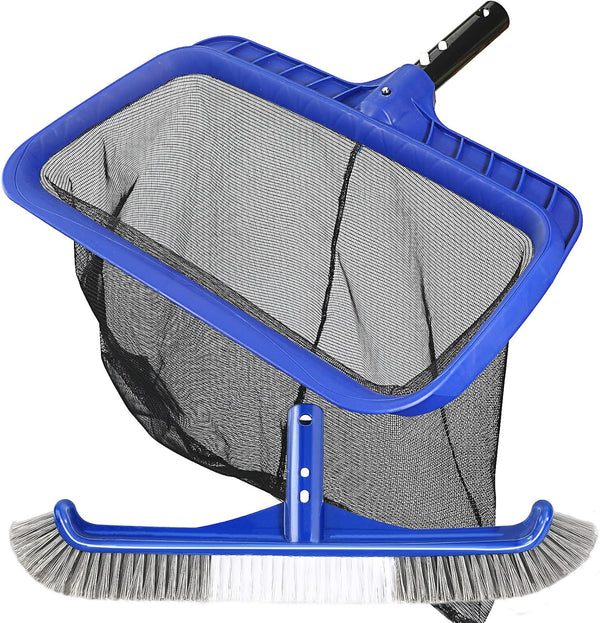Unipool Pool Brush Head & Fine Mesh Pool Skimmer Kit17" Pool Brushes for