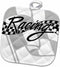 3D Rose Racing Black and White Checkered Flag Pot Holder, 8" x 8"