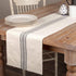 Market Place Gray Grain Sack Stripe Table Runner, 13" x 54", Gray and Cream Farmhouse Style Tabletop D cor