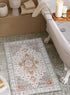 Moynesa Ultra-Thin Washable Entryway Rug 2x3, Small Non Slip Kitchen Rugs for Indoor Vintage Throw Mat, Beige/Gold