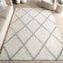 nuLOOM 2x3 Tess Moroccan Shag Area Rug, Modern/Contemporary White/Grey Accent Rug for Living Room, Bedroom, Nursery