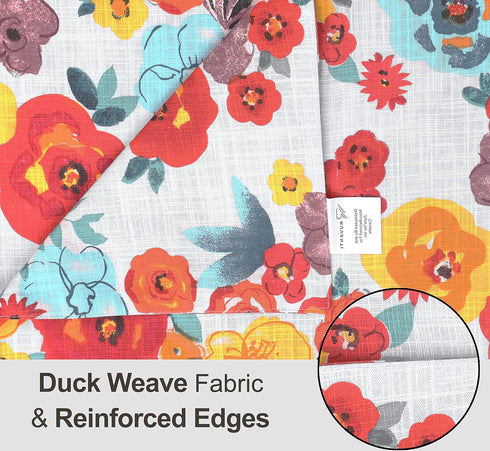 Ruvanti Placemats Set of 6, 100% Cotton 13x19 Inch, Modern Dining Table Decor, Kitchen & Table Linens, Multi Flower
