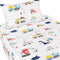 J-pinno Dinosaur Construction Work Digger Cars Vehicle Cute Cozy Fun Twin Sheet Set