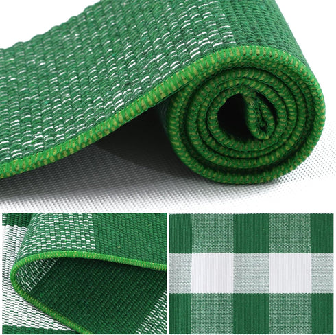 uxcell Buffalo Check Rug, Plaid Outdoor Rug, Layered Door Mat for Front Porch, Runner, Bedroom, Kitchen, 51"x24"
