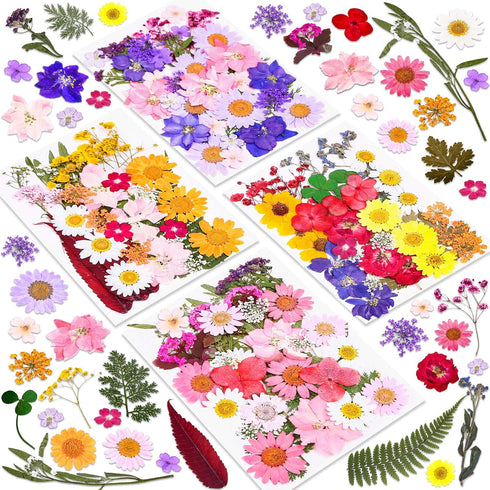 140 Pcs Dried Pressed Flowers for Resin, Natural Herbs Kit for Scrapbooking, DIY Art Crafts, and Jewelry Molds