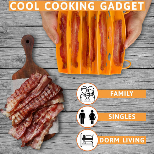 Pack 2 1 Bad Boy Microwave Bacon Cooker with Microwave Bacon Tray - Crispy Bacon Cooker For Microwave Oven - Microwave