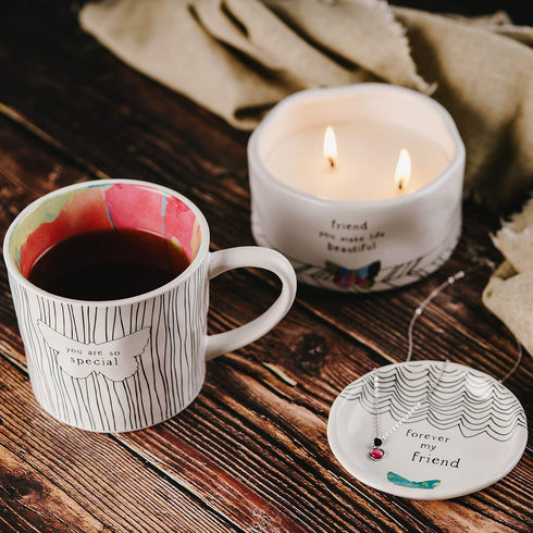 Pavilion Gift Company Double Wick Butterfly Candle, 100% Soy Wax & Cotton Wicks, Tranquility Scent