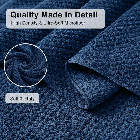 8 Set-2 Sheets,2 Towels,4 Washcloths-600GSM Piece Large Navy Family Bath Towel Oversized Bath Towel Hand Soft Highly