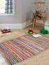 Marubhumi Reversible Chindi Rug, 100% Recycled Cotton, Multi Colors, 20"x32" for Bedroom, Living Room, Kitchen