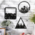 3 Pieces Geometry Wall Art, Dark Black Wooden Floral Wall Decor for Home Dining Room Christmas Favor