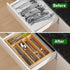 LotFancy Silverware Organizer, Bamboo Drawer Organizer for Kitchen Utensils, Flatware Holder for Cutlery Storage