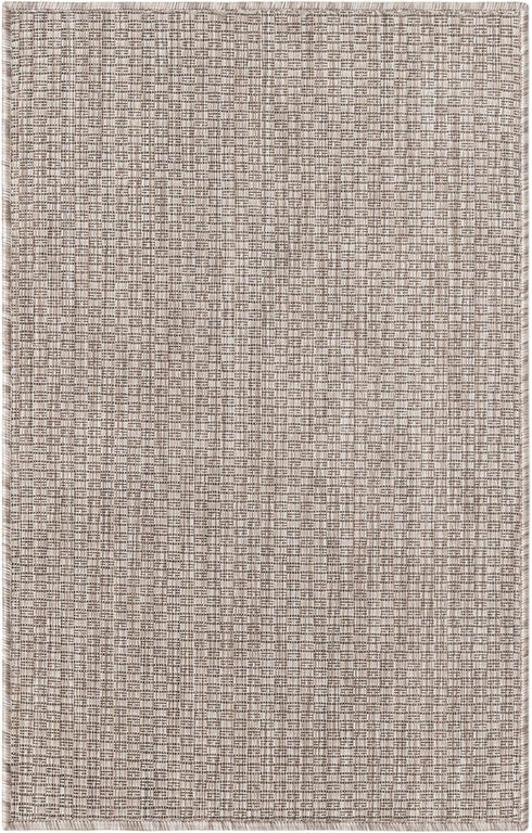 Unique Loom Collection Casual Transitional Solid Heathered Area Rug (2' x 3' 1" Rectangle, Beige/Ivory) Indoor/Outdoor