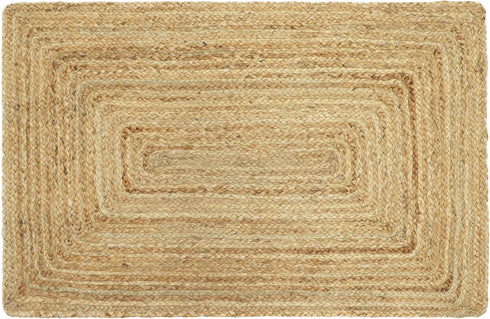 COTTON CRAFT Jute Area Rug - 100% Braided Jute, Neutral Reversible, Small 22x34 Rug for Kitchen, Living Room, Bedroom