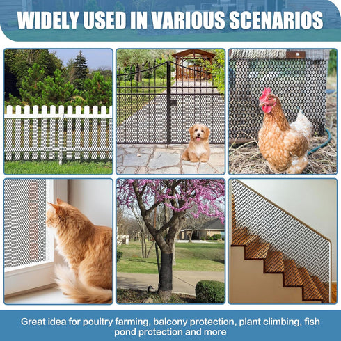 DBHXXMB-HH 15.7in 50ft Plastic Pet & Garden Fence - Black X Roll Multi-Use Decorative Chicken Wire Fencing for Poultry