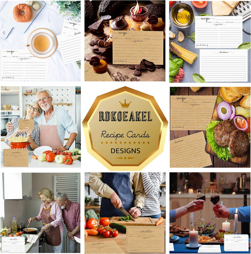 4x6 Recipe Cards Rustic White, From the Kitchen Of - 100 Pack Double-Sided Cooking Cardstock with Lines for Events