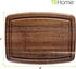 Acacia Wood Cutting Board, Small 8" x 6" x 5/8" with Juice Groove for Kitchen Use
