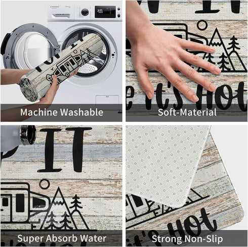 Welcome Mats for Front Door, Pop It Like Its Hot Camping Doormat, Non-Slip Indoor Mats, 16x24 Inch