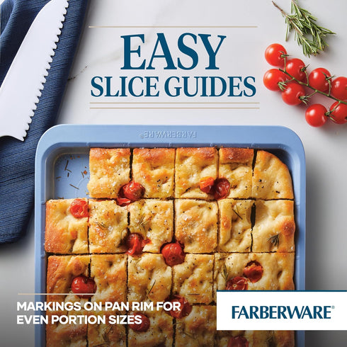 Farberware Easy Solutions Nonstick Bakeware Cookie Pan, 11 Inch x 17 Inch, with Drop Zones and Portion Marks
