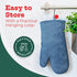 Big Red House Silicone Oven Mitts - Blue Denim Set of 2, 12.5" - Heat Resistant Kitchen Gloves