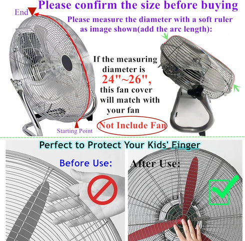 20 inch Dustproof Protection Cover for Floor Fan, 20" Mesh Cover, Children Finger Safety Protection Net for Industrial