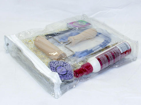Heavy Duty Clear Vinyl Zippered Storage Bags (9" x 11" x 2") for Jewelry, Cosmetics, Crafts, 0.9 Gallon 2-Pack