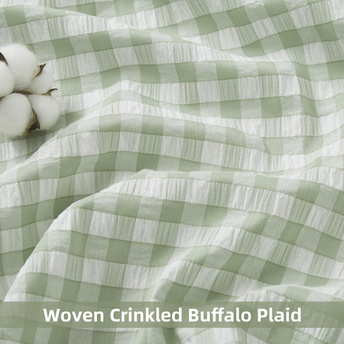 84 Inches Pocket,40" Wx84 L,Pack 2 ZJDECOR Buffalo Plaid Ruffled Curtains Length,Rustic Not-See-Through Sheer