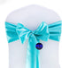 MDS Pack of 25 PCS Satin Chair Sashes, Charmeuse Sateen Dining Chair Bows, 7 x 108 Inch, Teal