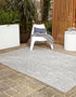 Unique Loom Collection Casual Transitional Solid Heathered Indoor/Outdoor Flatweave Area Rug (2' x 3' 1" Rectangle, Light Gray/Ivory) by Unique Loom