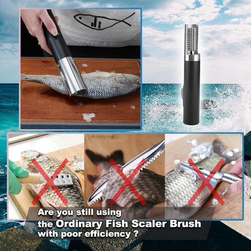 Powerful Cordless Electric Fish Scaler Remover — Easily Remove Fish Scales for Chef and Home Cooks