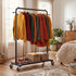 39.76" 16" 64.56" Sywhitta Clothing Rack on Wheels with Mesh Storage Shelf & Sturdy Metal Frame, Rolling Garment Rack