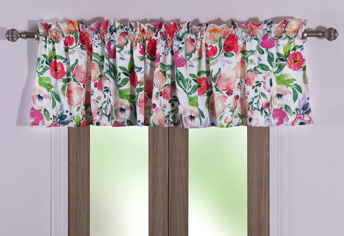 Blossom Watercolor Floral Window Valance by Barefoot Bungalow - 84 W x 19 L inches