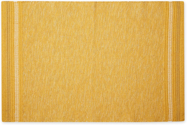 DII Variegated Recycled Yarn Modern Edge Stripe, 2x3', Honey Gold